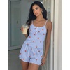 image:imageEkouaer Pajamas for Women Set Lingerie Pjs 2 Piece Cami Sleepwear Ribbed Knit Shorts SetGingham Cherry