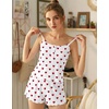 image:imageEkouaer Pajamas for Women Set Lingerie Pjs 2 Piece Cami Sleepwear Ribbed Knit Shorts SetHearts