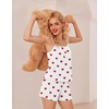 image:imageEkouaer Pajamas for Women Set Lingerie Pjs 2 Piece Cami Sleepwear Ribbed Knit Shorts SetHearts
