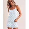 image:imageEkouaer Pajamas for Women Set Lingerie Pjs 2 Piece Cami Sleepwear Ribbed Knit Shorts SetHearts Rabbit