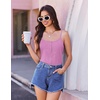 image:imageEkouaer Pajamas for Women Set Lingerie Pjs 2 Piece Cami Sleepwear Ribbed Knit Shorts SetHot Pink