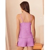 image:imageEkouaer Pajamas for Women Set Lingerie Pjs 2 Piece Cami Sleepwear Ribbed Knit Shorts SetHot Pink