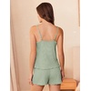 image:imageEkouaer Pajamas for Women Set Lingerie Pjs 2 Piece Cami Sleepwear Ribbed Knit Shorts SetLight Green