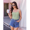 image:imageEkouaer Pajamas for Women Set Lingerie Pjs 2 Piece Cami Sleepwear Ribbed Knit Shorts SetLight Green