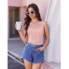 image:imageEkouaer Pajamas for Women Set Lingerie Pjs 2 Piece Cami Sleepwear Ribbed Knit Shorts SetLight Pink