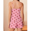 image:imageEkouaer Pajamas for Women Set Lingerie Pjs 2 Piece Cami Sleepwear Ribbed Knit Shorts SetStrawberry
