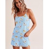 image:imageEkouaer Pajamas for Women Set Lingerie Pjs 2 Piece Cami Sleepwear Ribbed Knit Shorts SetStriped Dog