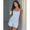 image:imageEkouaer Pajamas for Women Set Lingerie Pjs 2 Piece Cami Sleepwear Ribbed Knit Shorts SetStriped Dog