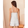image:imageEkouaer Pajamas for Women Set Lingerie Pjs 2 Piece Cami Sleepwear Ribbed Knit Shorts SetWhite