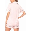 image:imageEkouaer Pajamas for Women Set Silk Satin Pjs Button Down Sleepwear Summer Loungewear Top and Shorts Lounge Set SXXLChampagne