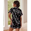 image:imageEkouaer Pajamas for Women Set Silk Satin Pjs Button Down Sleepwear Summer Loungewear Top and Shorts Lounge Set SXXLCherry
