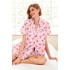 image:imageEkouaer Pajamas for Women Set Silk Satin Pjs Button Down Sleepwear Summer Loungewear Top and Shorts Lounge Set SXXLChristmas Gingerbread Man