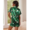 image:imageEkouaer Pajamas for Women Set Silk Satin Pjs Button Down Sleepwear Summer Loungewear Top and Shorts Lounge Set SXXLChristmas Green