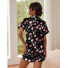 image:imageEkouaer Pajamas for Women Set Silk Satin Pjs Button Down Sleepwear Summer Loungewear Top and Shorts Lounge Set SXXLChristmas Pattern