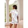 image:imageEkouaer Pajamas for Women Set Silk Satin Pjs Button Down Sleepwear Summer Loungewear Top and Shorts Lounge Set SXXLColorful Bow