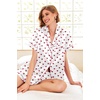 image:imageEkouaer Pajamas for Women Set Silk Satin Pjs Button Down Sleepwear Summer Loungewear Top and Shorts Lounge Set SXXLRed Heart