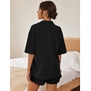 image:imageEkouaer Pajamas for Women Waffle Knit Lounge Set Button Down Loungewear Soft Short Sleeve Pjs Shorts Set SXXL