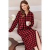 image:imageEkouaer Robe for Women Zipper Robe Loungewear Full Length Sleepwear Pockets Housecoat Casual Straight Robe SXXLRed Black Plaid