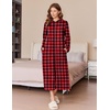 image:imageEkouaer Robe for Women Zipper Robe Loungewear Full Length Sleepwear Pockets Housecoat Casual Straight Robe SXXLRed Black Plaid