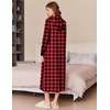 image:imageEkouaer Robe for Women Zipper Robe Loungewear Full Length Sleepwear Pockets Housecoat Casual Straight Robe SXXLRed Black Plaid