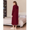 image:imageEkouaer Robe for Women Zipper Robe Loungewear Full Length Sleepwear Pockets Housecoat Casual Straight Robe SXXLWine Red
