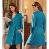 image:imageEkouaer Robes for Women Knee Length Kimono Bathrobe 34 Sleeve Sleep Robe Cozy Sleepwear with Pockets SXXL