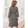 image:imageEkouaer Robes for Women Short Knit Bathrobe Lightweight Sexy Lace Sleepwear Soft Knee Length LoungewearAdark Grey