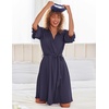image:imageEkouaer Robes for Women Short Knit Bathrobe Lightweight Sexy Lace Sleepwear Soft Knee Length LoungewearAnavy Blue