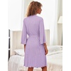 image:imageEkouaer Robes for Women Short Knit Bathrobe Lightweight Sexy Lace Sleepwear Soft Knee Length LoungewearApurple