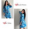 image:imageEkouaer Robes for Women Short Knit Bathrobe Lightweight Sexy Lace Sleepwear Soft Knee Length LoungewearBlue Flower