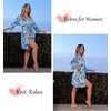 image:imageEkouaer Robes for Women Short Knit Bathrobe Lightweight Sexy Lace Sleepwear Soft Knee Length LoungewearBlue Flower