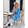 image:imageEkouaer Robes for Women Short Knit Bathrobe Lightweight Sexy Lace Sleepwear Soft Knee Length LoungewearBlue Flower