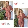 image:imageEkouaer Robes for Women Short Knit Bathrobe Lightweight Sexy Lace Sleepwear Soft Knee Length LoungewearCaramel