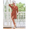 image:imageEkouaer Robes for Women Short Knit Bathrobe Lightweight Sexy Lace Sleepwear Soft Knee Length LoungewearCaramel