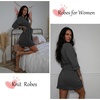 image:imageEkouaer Robes for Women Short Knit Bathrobe Lightweight Sexy Lace Sleepwear Soft Knee Length LoungewearDeep Gray