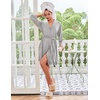 image:imageEkouaer Robes for Women Short Knit Bathrobe Lightweight Sexy Lace Sleepwear Soft Knee Length LoungewearLight Gray