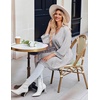 image:imageEkouaer Robes for Women Short Knit Bathrobe Lightweight Sexy Lace Sleepwear Soft Knee Length LoungewearLight Gray
