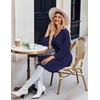 image:imageEkouaer Robes for Women Short Knit Bathrobe Lightweight Sexy Lace Sleepwear Soft Knee Length LoungewearNavy Blue