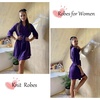 image:imageEkouaer Robes for Women Short Knit Bathrobe Lightweight Sexy Lace Sleepwear Soft Knee Length LoungewearPurple
