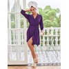 image:imageEkouaer Robes for Women Short Knit Bathrobe Lightweight Sexy Lace Sleepwear Soft Knee Length LoungewearPurple