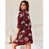 image:imageEkouaer Robes for Women Short Knit Bathrobe Lightweight Sexy Lace Sleepwear Soft Knee Length LoungewearRed Flower