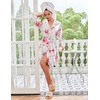 image:imageEkouaer Robes for Women Short Knit Bathrobe Lightweight Sexy Lace Sleepwear Soft Knee Length LoungewearWhite Flower
