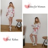 image:imageEkouaer Robes for Women Short Knit Bathrobe Lightweight Sexy Lace Sleepwear Soft Knee Length LoungewearWhite Flower