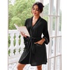 image:imageEkouaer Robes for Women Waffle Knee Length Bathrobe Lightweight Soft Sleepwear V neck 34 Casual Ladies Loungewear SXXLBlack