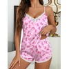 image:imageEkouaer Satin Pajama Set for Women 2 Piece Silky Lingerie Sleepwear Lace Camisole Pj Shorts Set Soft Nightwear SXXLCute Bow