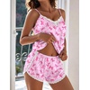 image:imageEkouaer Satin Pajama Set for Women 2 Piece Silky Lingerie Sleepwear Lace Camisole Pj Shorts Set Soft Nightwear SXXLCute Bow