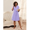 image:imageEkouaer Short Robes for Women Lightweight Bathrobe Kimono Robes Knee Length 34 Sleeve Swiss Polka Dot Soft Robe with PocketsLilac
