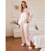image:imageEkouaer Silk Pajamas For Women 2 Piece Set Satin Pjs Long Sleeve Button Up Sleepwear Comfy Lounge setsChampagne
