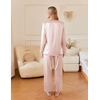 image:imageEkouaer Silk Pajamas For Women 2 Piece Set Satin Pjs Long Sleeve Button Up Sleepwear Comfy Lounge setsChampagne
