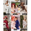 image:imageEkouaer Silk Pajamas For Women 2 Piece Set Satin Pjs Long Sleeve Button Up Sleepwear Comfy Lounge setsGreenchristmas